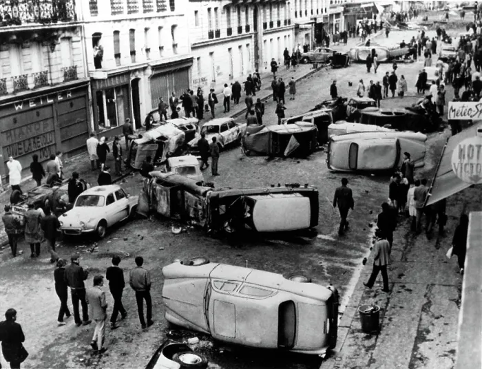 Framed Print : RIOTS-Auto Barricade on Guy Lussac Street in Paris during the riots of 1968.. Courtesy: CSU Archives / Everett Collection Framed Print : RIOTS-Auto Barricade on Guy Lussac Street in Paris during the riots of 1968.. Courtesy: CSU Archives / Everett Collection