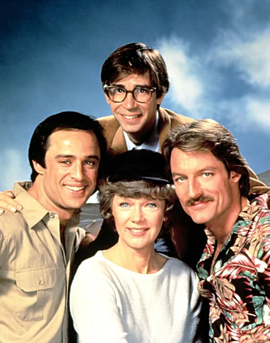 Framed Print : RIPTIDE, (clockwise):Joe Penny, Thom Bray, Perry King, Anne Francis, 1984-86
