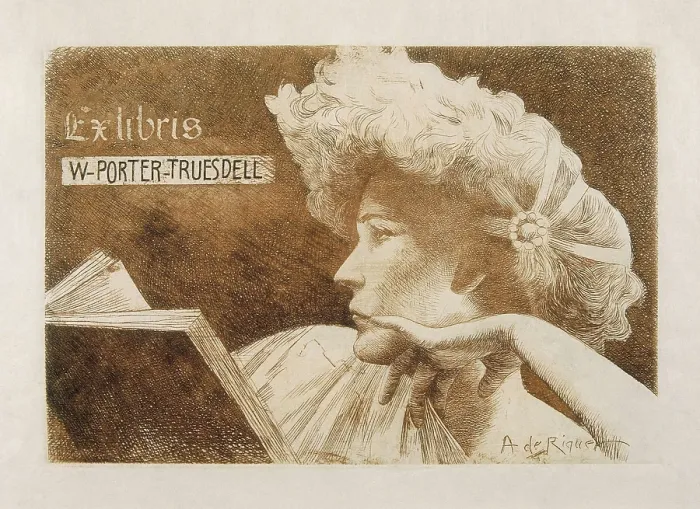 Framed Print : RIQUER, Alexandre de (1856-1920). Ex-Libris W. Porter Truesdell. c. 1904. Etching. SPAIN. Barcelona. National Art Museum of Catalonia. AISA / Everett Collection**US SALES ONLY**