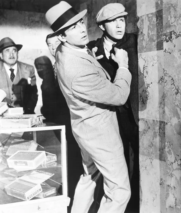 Framed Print : THE RISE AND FALL OF LEGS DIAMOND, front: Ray Danton, Warren Oates, 1960 Framed Print : THE RISE AND FALL OF LEGS DIAMOND, front: Ray Danton, Warren Oates, 1960