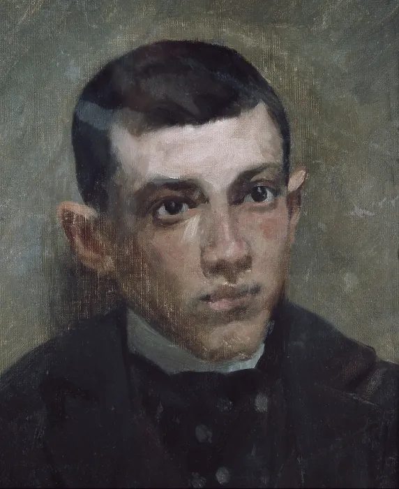 Framed Print : RIU I DORIA, Ramon (1874-1907). Portrait of Pablo Ruiz Picasso. 1890s. Detail. No signed or dated work. Post-Impressionism. Oil on canvas. SPAIN. Barcelona. Picasso Museum. - J