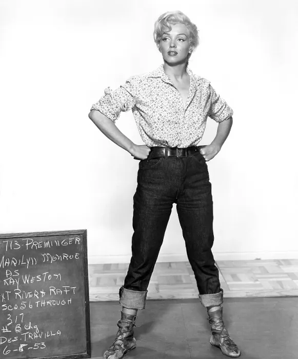 Framed Print : RIVER OF NO RETURN, Marilyn Monroe (in a wardrobe test of a William Travilla costume), June 8, 1953. TM and Copyright 20th Century Fox Film Corp