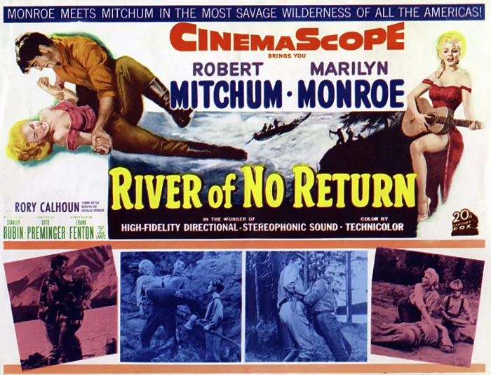 Framed Print : RIVER OF NO RETURN, Marilyn Monroe, Robert Mitchum, 1954, TM & Copyright (c) 20th Century Fox Film Corp. All rights reserved Framed Print : RIVER OF NO RETURN, Marilyn Monroe, Robert Mitchum, 1954, TM & Copyright (c) 20th Century Fox Film Corp. All rights reserved