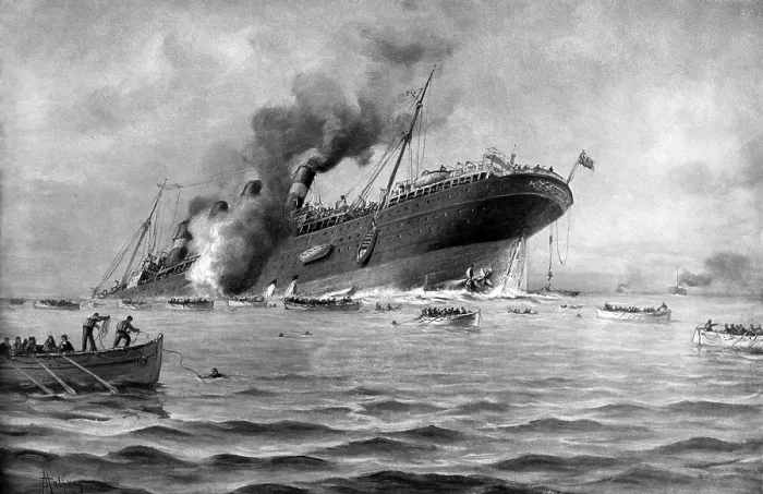 Framed Print : RMS Lusitania torpedoed by a German submarine on May 7, 1915. (BSLOC_2012_4_98) Framed Print : RMS Lusitania torpedoed by a German submarine on May 7, 1915. (BSLOC_2012_4_98)