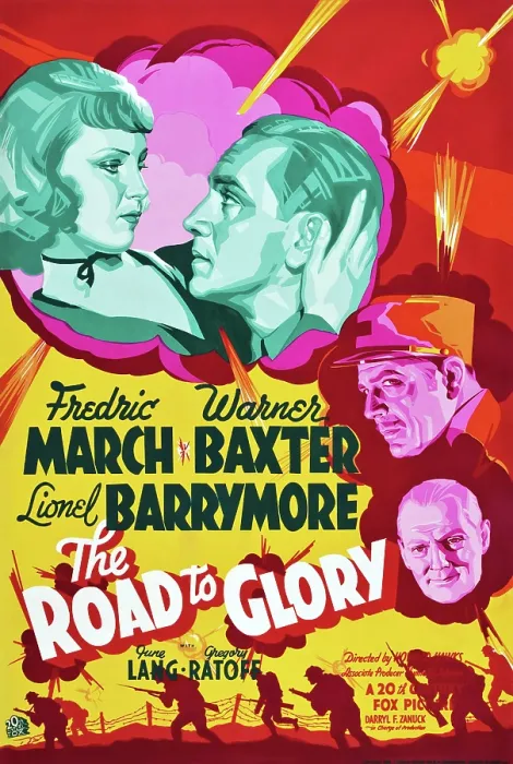 Framed Print : THE ROAD TO GLORY, US poster art, from top left: June Lang, Fredric March, Warner Baxter, Lionel Barrymore, 1936, TM and Copyright 20th Century Fox Film Corp