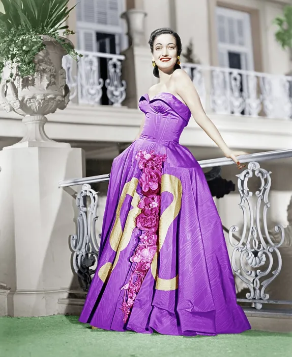 Framed Print : ROAD TO RIO, Dorothy Lamour, in a lavender moire taffeta gown by Howard Greer, 1947