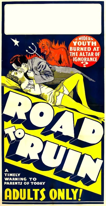 Framed Print : THE ROAD TO RUIN, poster art, 1934