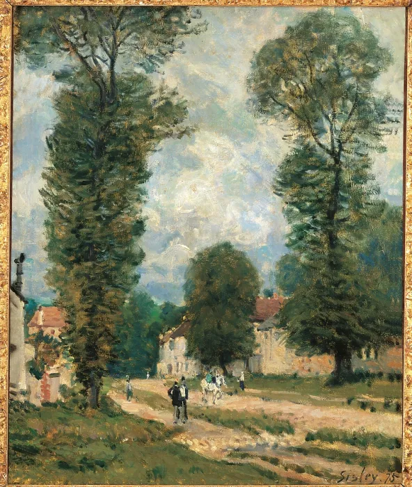 Framed Print : The Road to Versailles, by Alfred Sisley, 1875, 19th Century, oil on canvas, cm 47 x 38 - France, Ile de France, Paris, Muse dOrsay, RF1973-24. All