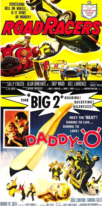 Framed Print : ROADRACERS, double bill poster art with title Daddy-O, 1959 Framed Print : ROADRACERS, double bill poster art with title Daddy-O, 1959