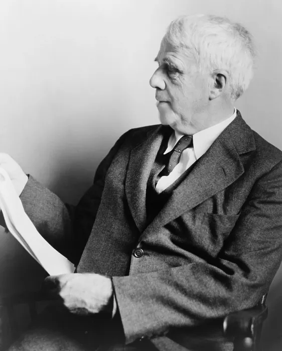Framed Print : Robert Frost (1874-1963), American poet reading in 1941