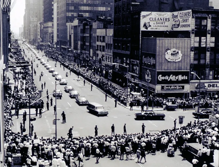 Framed Print : ROBERT KENNEDY, funeral procession for Senator Robert F. Kennedy on 34th St. NYC, June 8, 1968. Courtesy: CSU Archives  /  Everett Collection