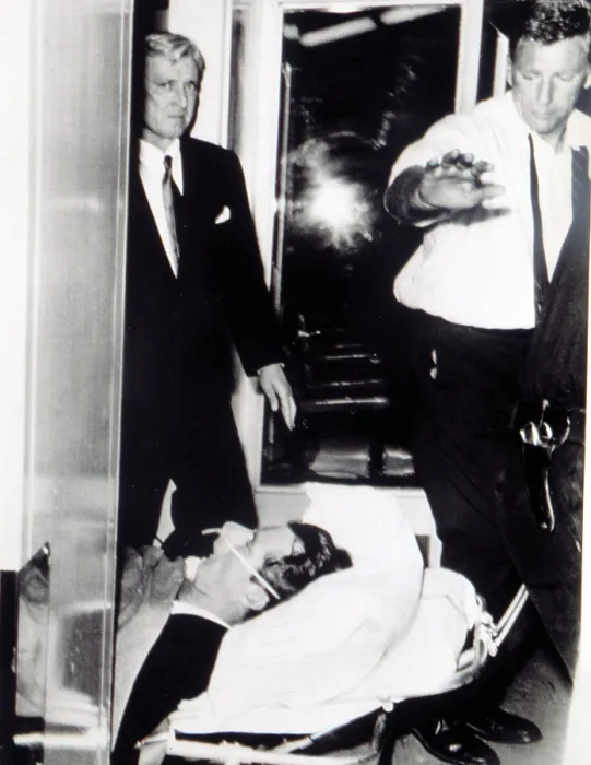 Framed Print : ROBERT KENNEDY, transported to hospital after being shot, June 5, 1968. Courtesy: CSU Archives  /  Everett Collection