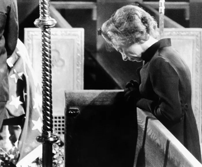 Framed Print : Robert Kennedy's funeral. Widowed Ethel Kennedy kneels in prayer near the flag-draped bier of her husband. June 8, 1968. (CSU_ALPHA_1028) CSU Archives / Everett Collection Framed Print : Robert Kennedy's funeral. Widowed Ethel Kennedy kneels in prayer near the flag-draped bier of her husband. June 8, 1968. (CSU_ALPHA_1028) CSU Archives / Everett Collection
