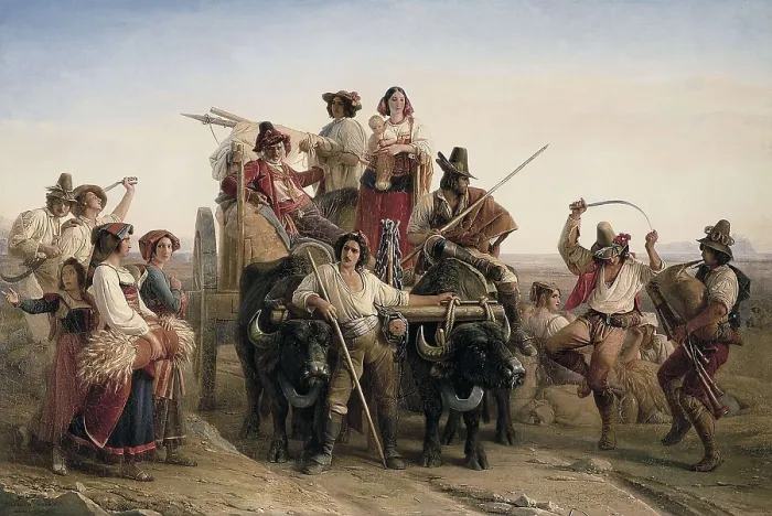 Framed Print : ROBERT, Louis Lopold (1794-1835). The Arrival of the Harvesters in The Pontine Marshes. 1830. Romanticism. Oil on canvas. FRANCE. Paris. Louvre Museum Framed Print : ROBERT, Louis Lopold (1794-1835). The Arrival of the Harvesters in The Pontine Marshes. 1830. Romanticism. Oil on canvas. FRANCE. Paris. Louvre Museum
