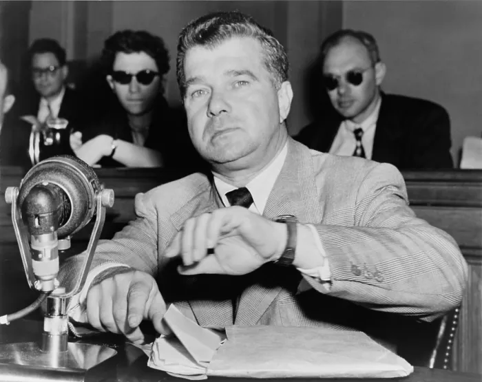 Framed Print : Robert Rossen, movie producer, testifying before the House Un-American Activities Committee (HUAC) in 1953 Framed Print : Robert Rossen, movie producer, testifying before the House Un-American Activities Committee (HUAC) in 1953