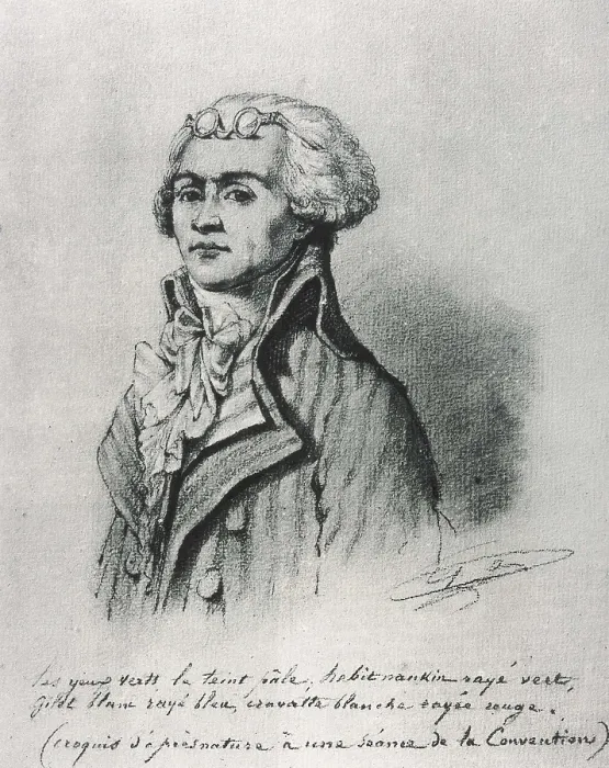 Framed Print : Robespierre, Maximilien de (1758-1794). Portrait of Robespierre taken from life in the Convention. Coal drawing. Drawing. AISA / Everett Collection**US SALES ONLY**