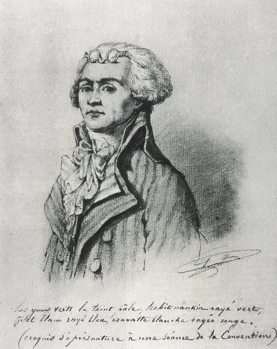 Framed Print : Robespierre, Maximilien de (1758-1794). French politician and revolutionary, leader of the Jacobin Club. Portrait of Robespierre taken from life in the Convention. Coal drawing