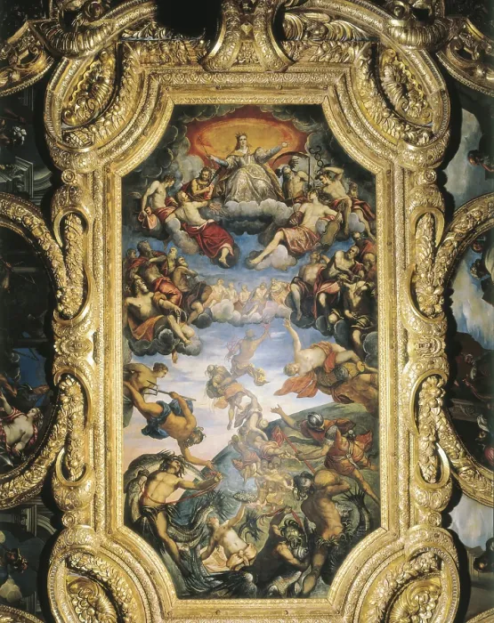 Framed Print : ROBUSTI, Domenico 'Tintoretto II' (1560-1635); TINTORETTO, Jacopo Robusti, called Il (1518-1594). Triumphant Exaltation of Venice. ca. 1595-. ITALY. Venice Framed Print : ROBUSTI, Domenico 'Tintoretto II' (1560-1635); TINTORETTO, Jacopo Robusti, called Il (1518-1594). Triumphant Exaltation of Venice. ca. 1595-. ITALY. Venice