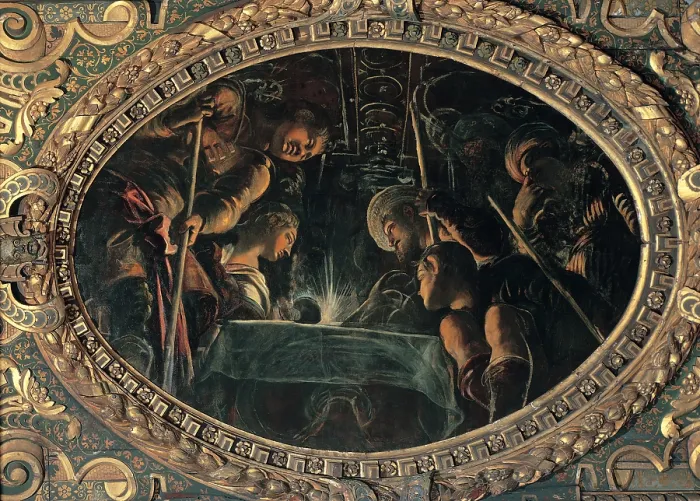 Framed Print : Robusti Jacopo known as Tintoretto, The Passover, 1577, 16th Century, fresco, Italy, Veneto, Venice, Scuola Grande di San Rocco, Upper Hall Framed Print : Robusti Jacopo known as Tintoretto, The Passover, 1577, 16th Century, fresco, Italy, Veneto, Venice, Scuola Grande di San Rocco, Upper Hall