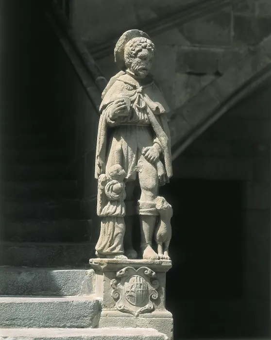 Framed Print : Rochus, Saint (1295-1327). French saint. Sculpture. SPAIN. CATALONIA. Barcelona. Hospital de la Santa Creu i de Sant Pau (Saint Paul's and Holy Cross Hospital)