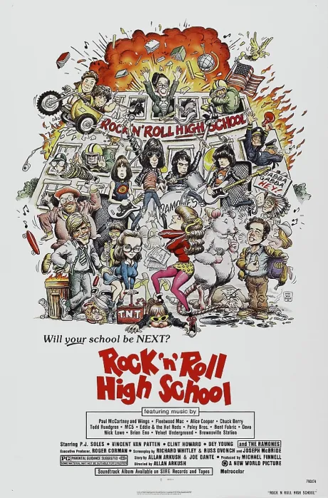 Framed Print : ROCK N ROLL HIGH SCHOOL, illustration by William Stout, 1979. New World Pictures  / Courtesy Everett Collection