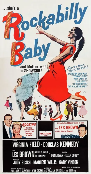 Framed Print : ROCKABILLY BABY, US poster, bottom from left: Douglas Kennedy, Virginia Field, Les Brown, 1957, TM & Copyright 20th Century Fox Film Corp. / courtesy Everett Collection