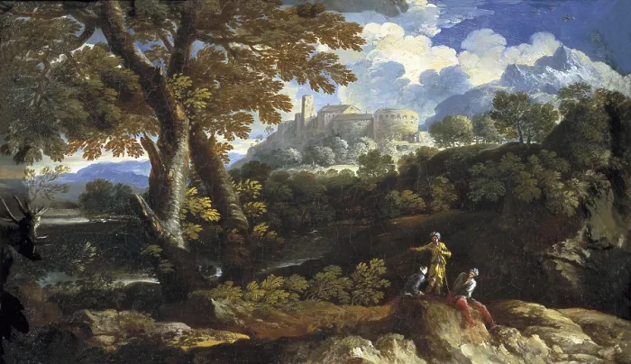 Framed Print : Rocky landscape. 17th c. Work by the school of Salvator Rosa. Baroque art. Oil on canvas. ITALY. Rome. Galleria Nazionale d'Arte Antica (National Gallery of Ancient Art) Framed Print : Rocky landscape. 17th c. Work by the school of Salvator Rosa. Baroque art. Oil on canvas. ITALY. Rome. Galleria Nazionale d'Arte Antica (National Gallery of Ancient Art)