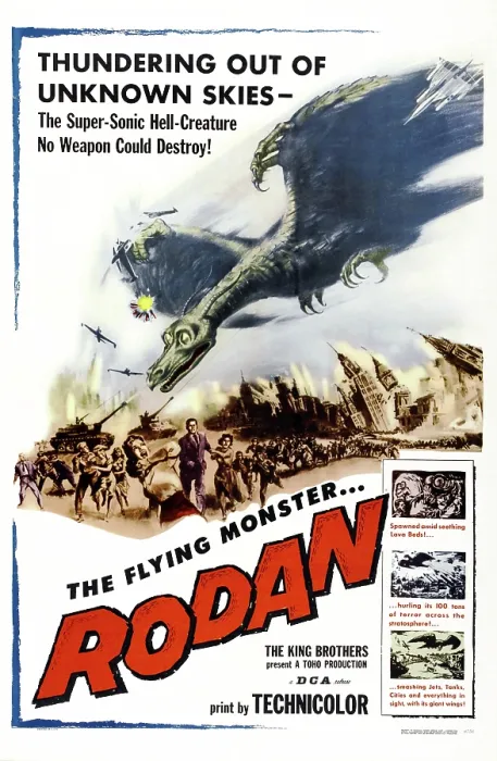 Framed Print : RODAN, 1957, poster art