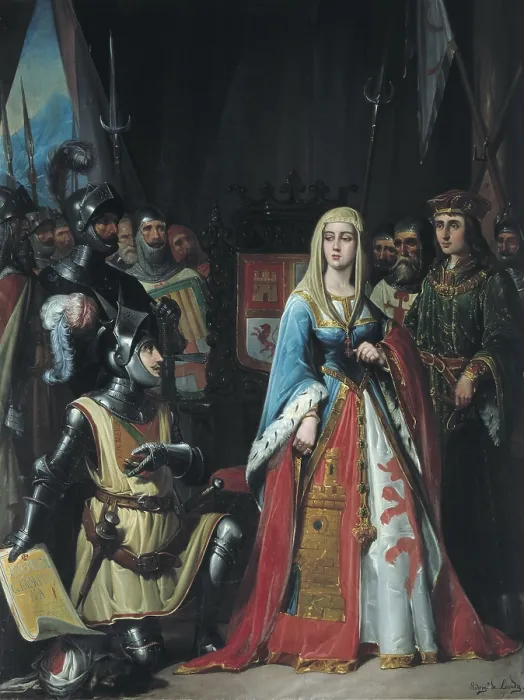 Framed Print : RODRIGUEZ DE LOSADA, Jose Maria (19th century). The Surrender of Granada. 19th c. SPAIN. Segovia. Alcazar (castle). Oil on canvas. - J