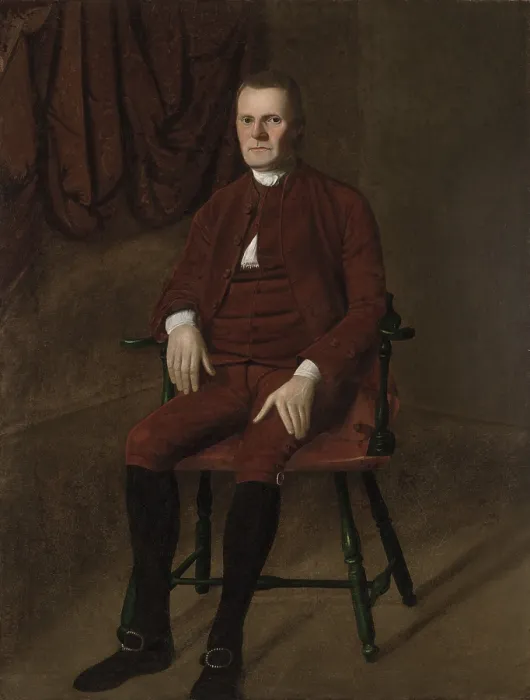 Framed Print : Roger Sherman, by Ralph Earl, 1775, American painting, oil on canvas. The self-educated Sherman was trained to be a cobbler by his father