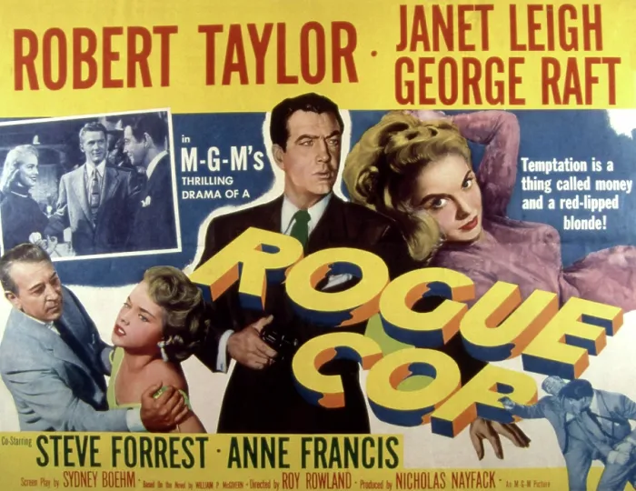 Framed Print : ROGUE COP, George Raft, Anne Francis, Robert Taylor, Janet Leigh, 1954
