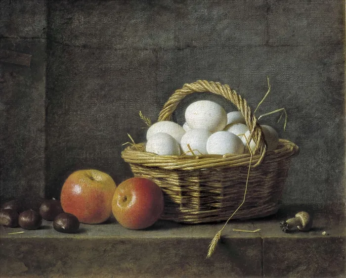 Framed Print : ROLAND DE LA PORTE, Henri Horace (1724-1793). The Basket of Eggs. 1788. Oil on canvas. FRANCE. Paris. Louvre Museum. AISA / Everett Collection**US SALES ONLY**