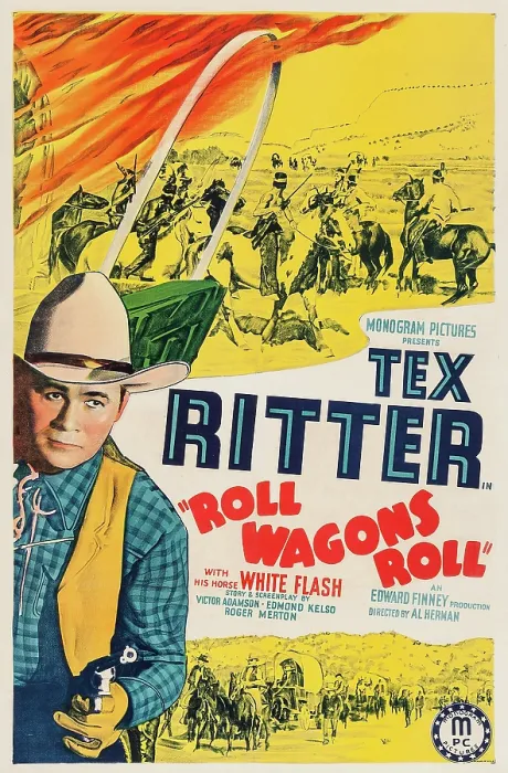 Framed Print : ROLL WAGONS ROLL, US poster art, Tex Ritter, 1940 Framed Print : ROLL WAGONS ROLL, US poster art, Tex Ritter, 1940