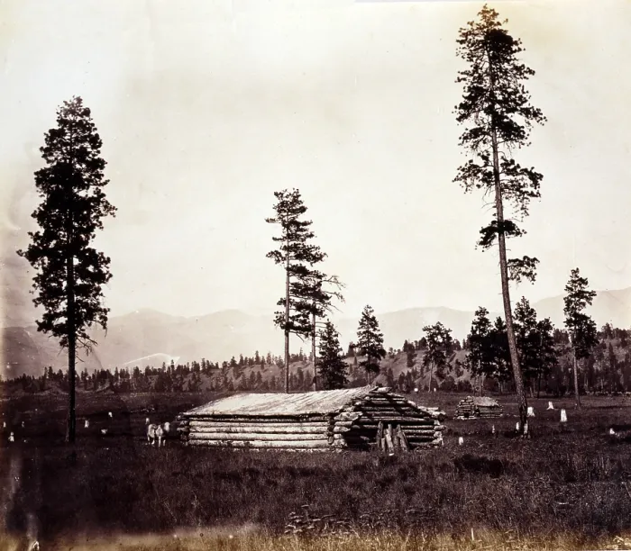 Framed Print : The Roman Catholic mission near the Kootenai River in Idaho. albumen print, 1861