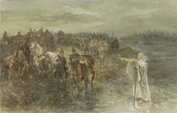 Framed Print : The Roman General Drusus the Germanic and Diviner, by Charles Rochussen, 1890, Dutch watercolor painting
