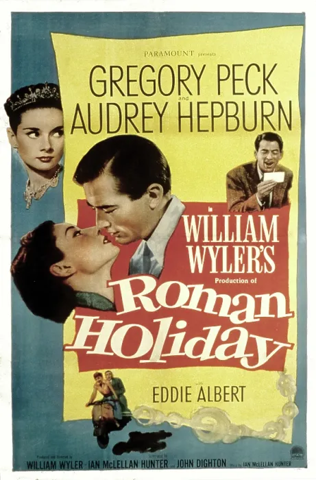Framed Print : ROMAN HOLIDAY, Audrey Hepburn, Gregory Peck, 1953