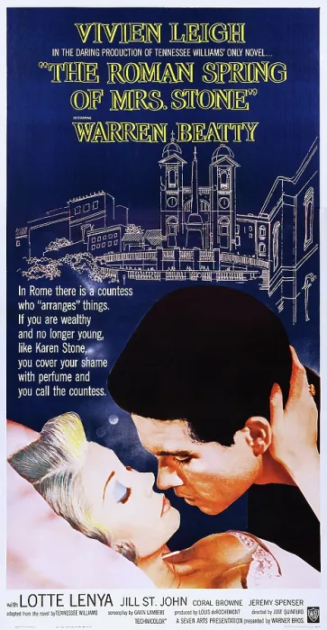 Framed Print : THE ROMAN SPRING OF MRS. STONE, US poster art, from left: Vivien Leigh, Warren Beatty, 1961