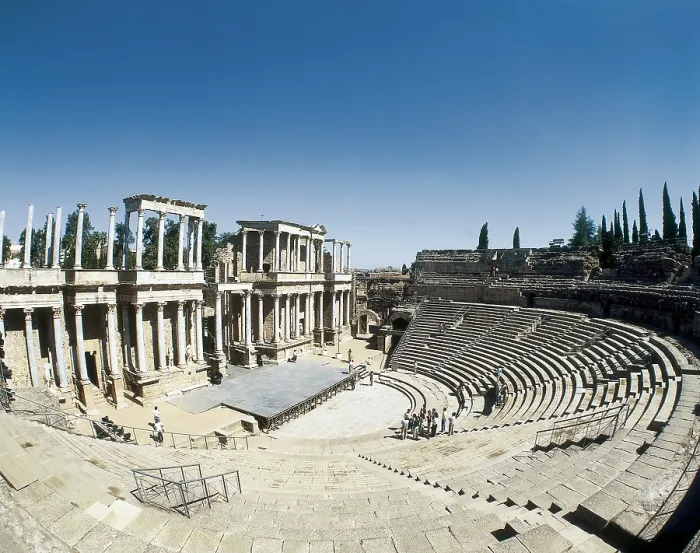 Framed Print : Roman Theatre in Merida. 16 -15 BC. SPAIN. Mrida. Roman art. Early Empire. Architecture. AISA / Everett Collection**US SALES ONLY**