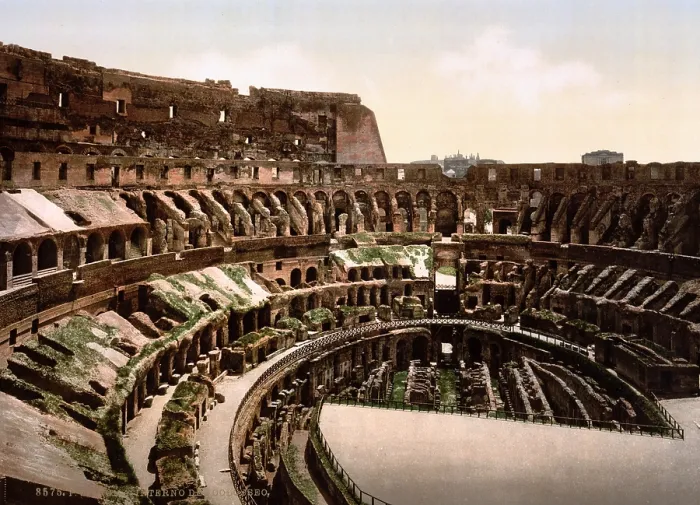 Framed Print : Rome, Interior of the Colosseum at Rome, photochrom, ca 1890s