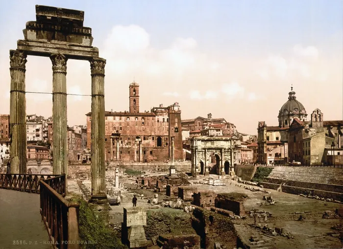 Framed Print : Rome, Ruins of the Forum Boarium, Rome, Italy, ca 1890s
