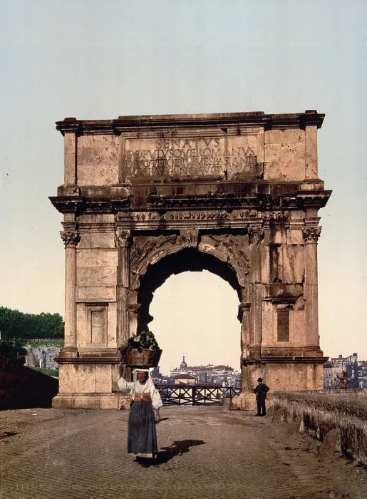 Framed Print : Rome, The Triumphal Arch of Titus, Italy, photochrom, circa 1890-1900