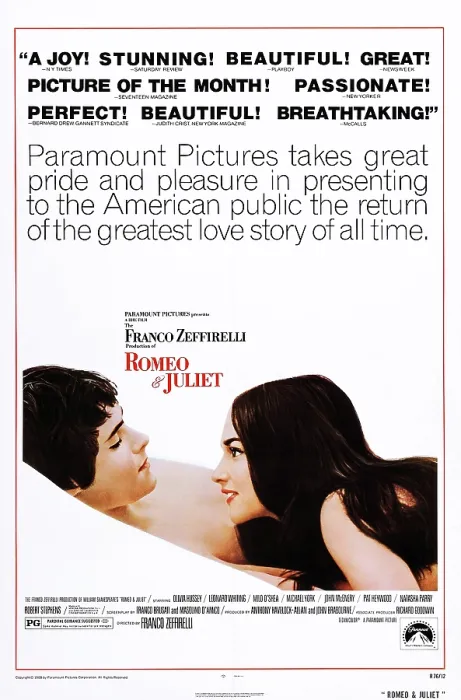 Framed Print : ROMEO AND JULIET, US poster, from left: Leonard Whiting, Olivia Hussey, 1968