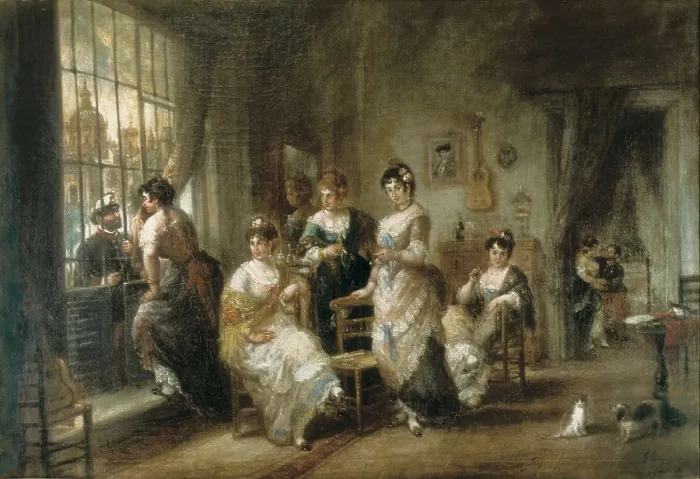 Framed Print : ROMERO, Jos Mara (1815-1880). Gallant Scene. 1860. Oil on canvas. Private Collection. AISA / Everett Collection**US SALES ONLY**