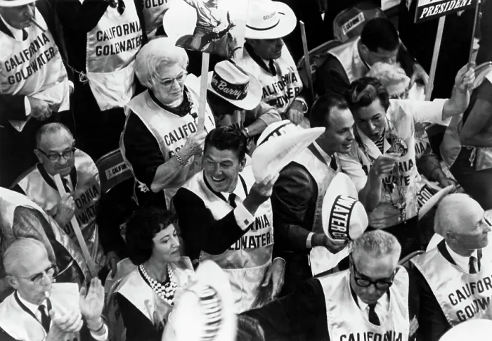 Framed Print : Ronald Reagan in the California delegation at the 1964 Republican convention in San Francisco. Courtesy: CSU Archives / Everett Collection Framed Print : Ronald Reagan in the California delegation at the 1964 Republican convention in San Francisco. Courtesy: CSU Archives / Everett Collection