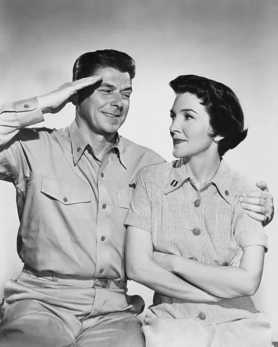 Framed Print : Ronald Reagan and Nancy Davis stared in HELL CATS OF THE NAVY, a 1957 drama about World War 2 submariners. It was produced by Charles H. Schneer and directed by Nathan Juran