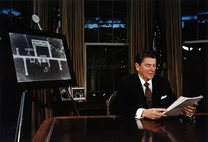 Framed Print : Ronald Reagan. President Reagan Addressing the Nation on the National Security Defense Initiative. ('Star Wars Speech). The White House, Washington, D.C. March 23, 1983 Framed Print : Ronald Reagan. President Reagan Addressing the Nation on the National Security Defense Initiative. ('Star Wars Speech). The White House, Washington, D.C. March 23, 1983