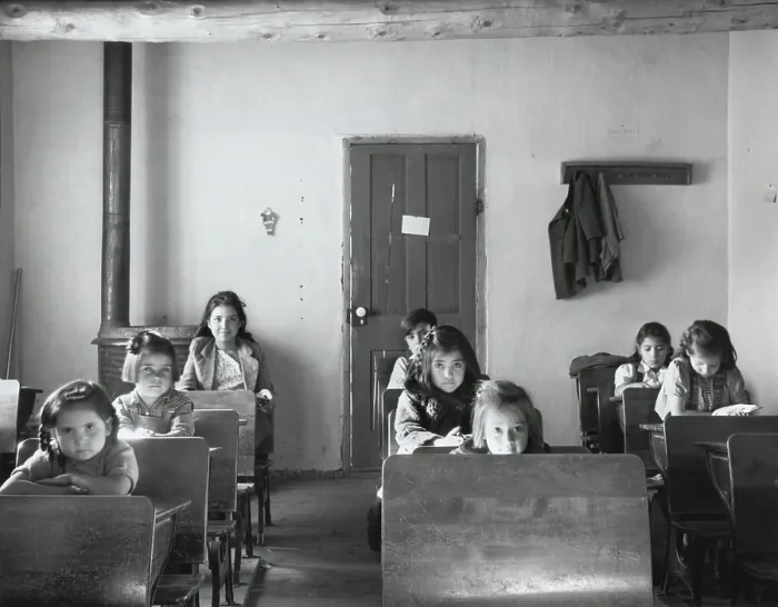 Framed Print : One Room school Taos county, New Mexico, Dec. 1941. The classroom was converted from a two room house and served 15 students, Dec. 1941. (BSLOC_2013_8_92) Framed Print : One Room school Taos county, New Mexico, Dec. 1941. The classroom was converted from a two room house and served 15 students, Dec. 1941. (BSLOC_2013_8_92)