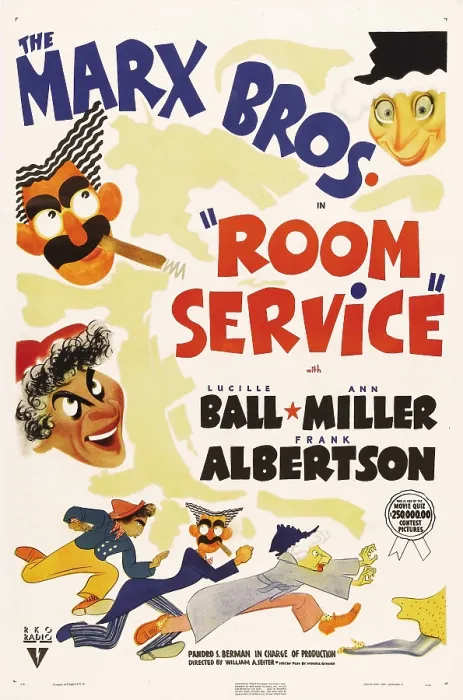 Framed Print : ROOM SERVICE, The Marx Brothers-left from top: Groucho Marx, Chico Marx, top right: Harpo Marx, bottom from left: Chico Marx, Groucho Marx, Harpo Marx, 1938