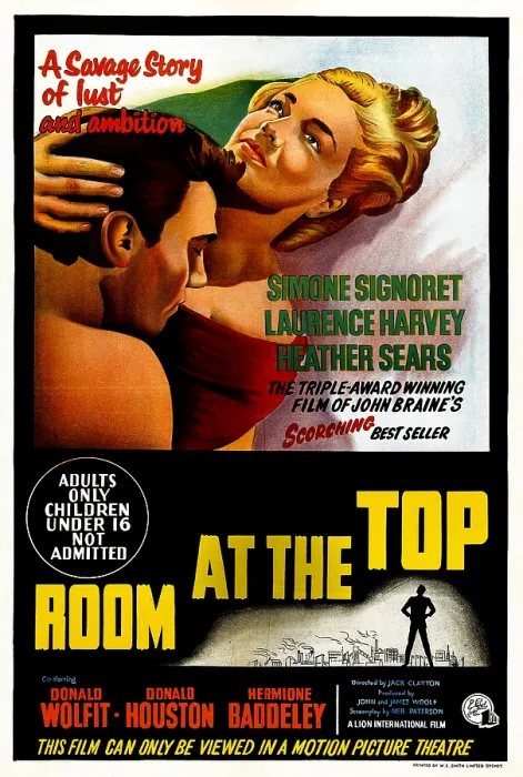 Framed Print : ROOM AT THE TOP, Australian poster, from left: Laurence Harvey, Simone Signoret, 1959