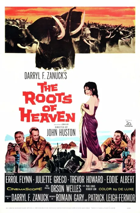 Framed Print : THE ROOTS OF HEAVEN, US poster, from left: Eddie Albert, Trevor Howard, Juliette Greco, Errol Flynn, 1958, TM & Copyright 20th Century Fox Film Corp. / courtesy Everett Collection